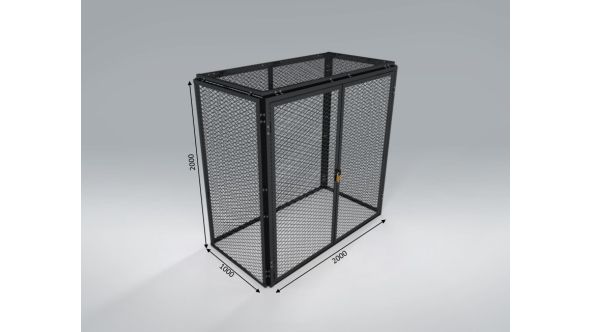 ExMesh™ Modular Security Cage Enclosure (2000mm x 1000mm x 2000mm, double door, hot dip galvanised) 
